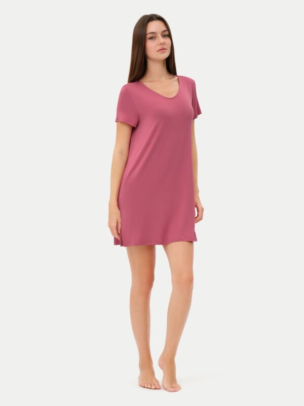 Short Sleeve Short Bamboo Sleepshirt - Image 46