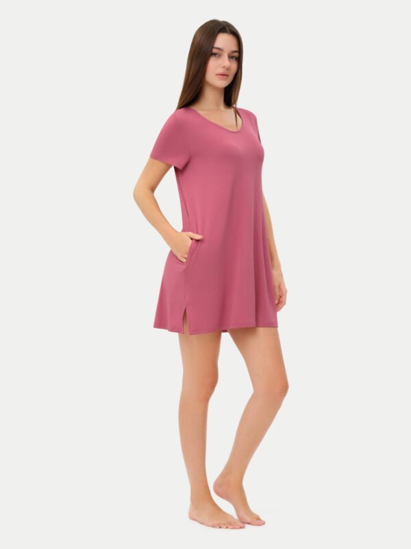 Short Sleeve Short Bamboo Sleepshirt - Image 47