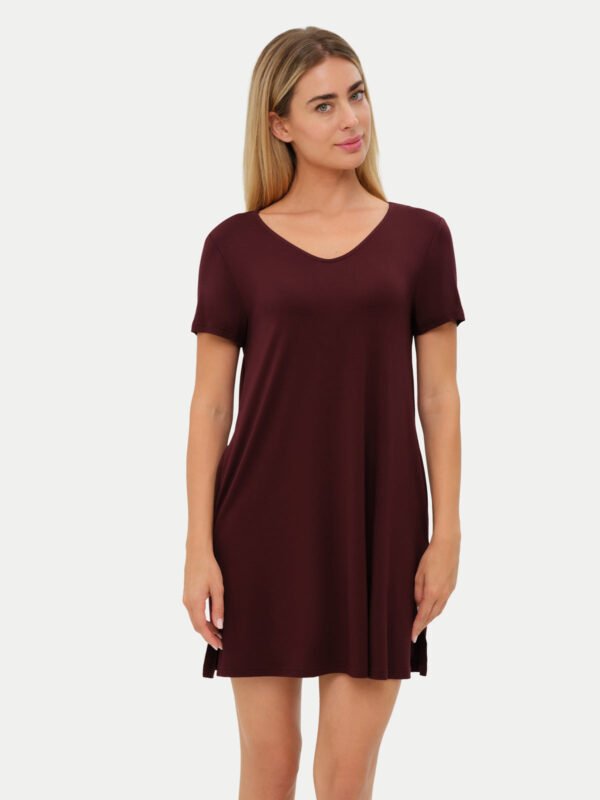 Short Sleeve Short Bamboo Sleepshirt - Image 54