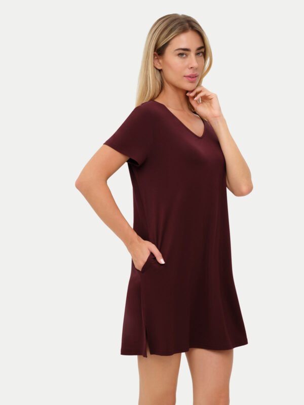Short Sleeve Short Bamboo Sleepshirt - Image 55