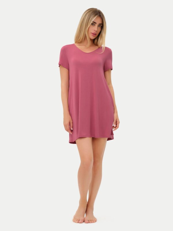 Short Sleeve Short Bamboo Sleepshirt - Image 40