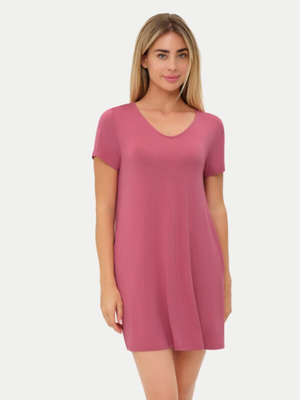 Short Sleeve Short Bamboo Sleepshirt - Image 44
