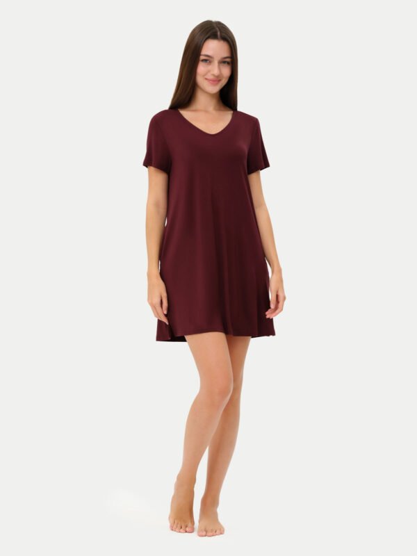 Short Sleeve Short Bamboo Sleepshirt - Image 56