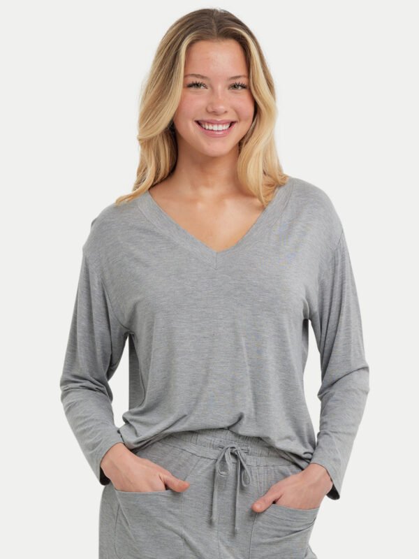 Long Sleeve Bamboo Slouchy PJs Top - Image 2