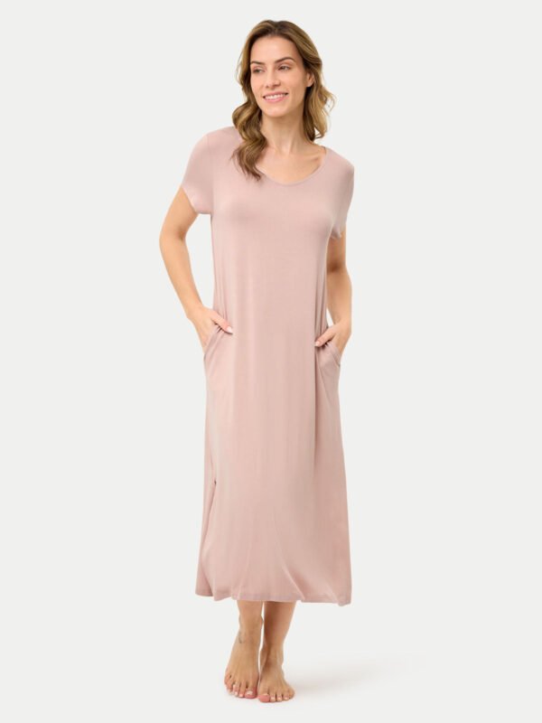 Short Sleeve Long Bamboo Sleepshirt - Image 7