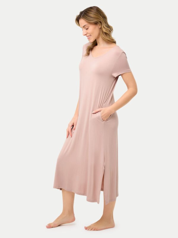 Short Sleeve Long Bamboo Sleepshirt - Image 8
