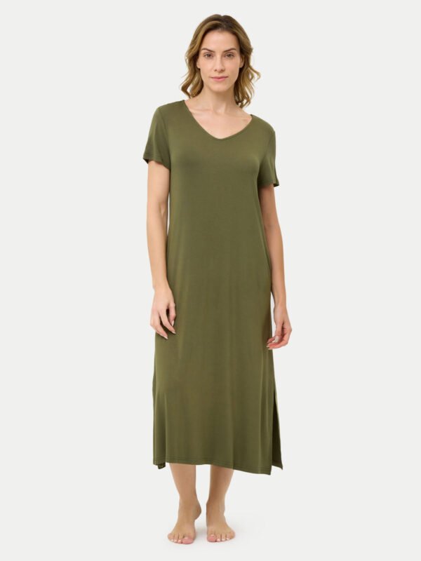 Short Sleeve Long Bamboo Sleepshirt - Image 48