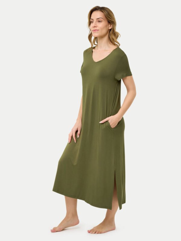 Short Sleeve Long Bamboo Sleepshirt - Image 49