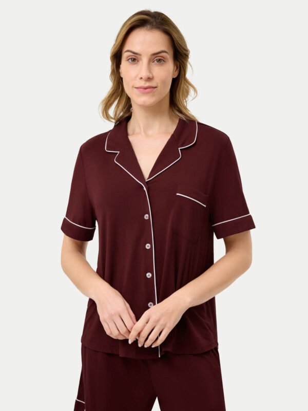 Short Sleeve Bamboo Pajama Shirt - Image 50