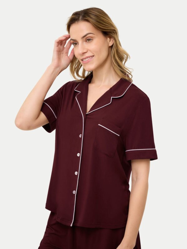 Short Sleeve Bamboo Pajama Set - Image 42