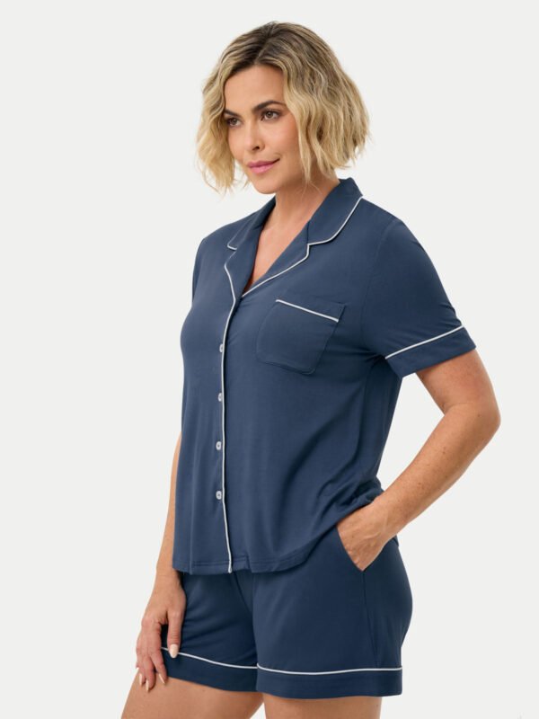 Short Sleeve Bamboo Pajama Set - Image 29