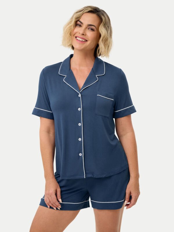 Short Sleeve Bamboo Pajama Set - Image 33