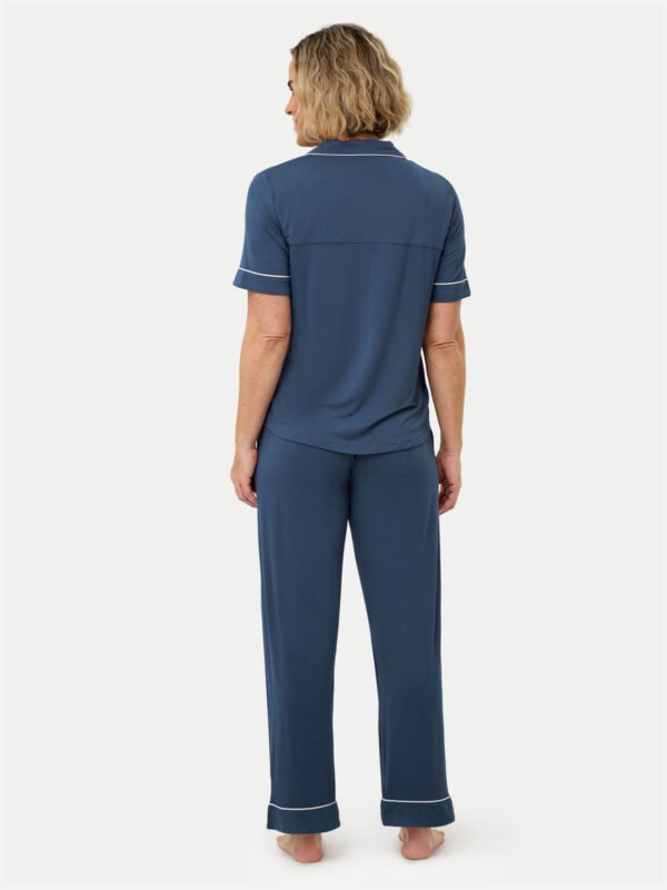 Short Sleeve Bamboo Pajama Set with Pants - Image 27