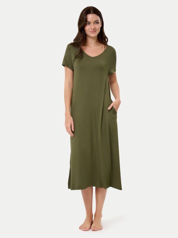 Short Sleeve Long Bamboo Sleepshirt - Image 27