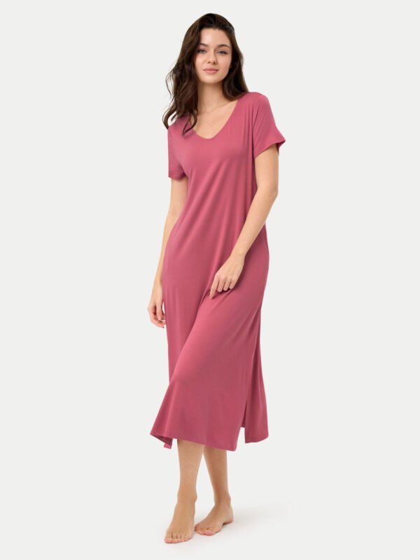Short Sleeve Long Bamboo Sleepshirt - Image 18