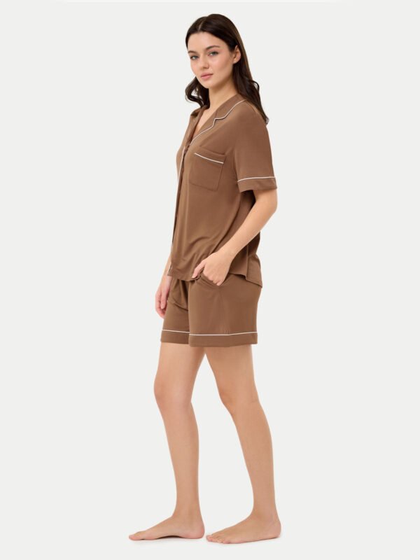 Short Sleeve Bamboo Pajama Set - Image 36