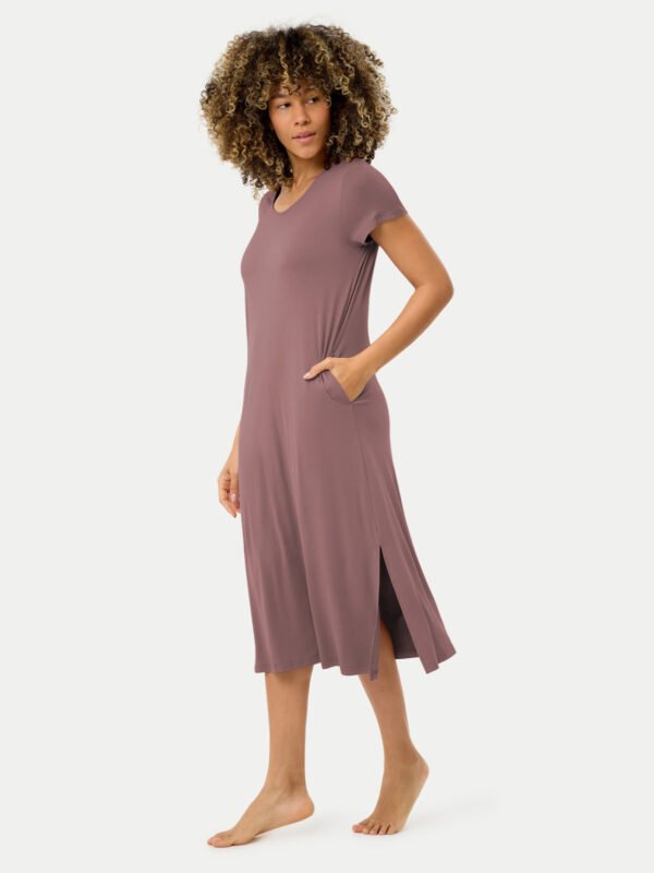 Short Sleeve Long Bamboo Sleepshirt - Image 53