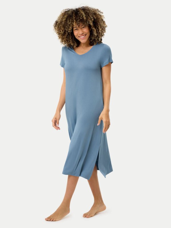 Short Sleeve Long Bamboo Sleepshirt - Image 14