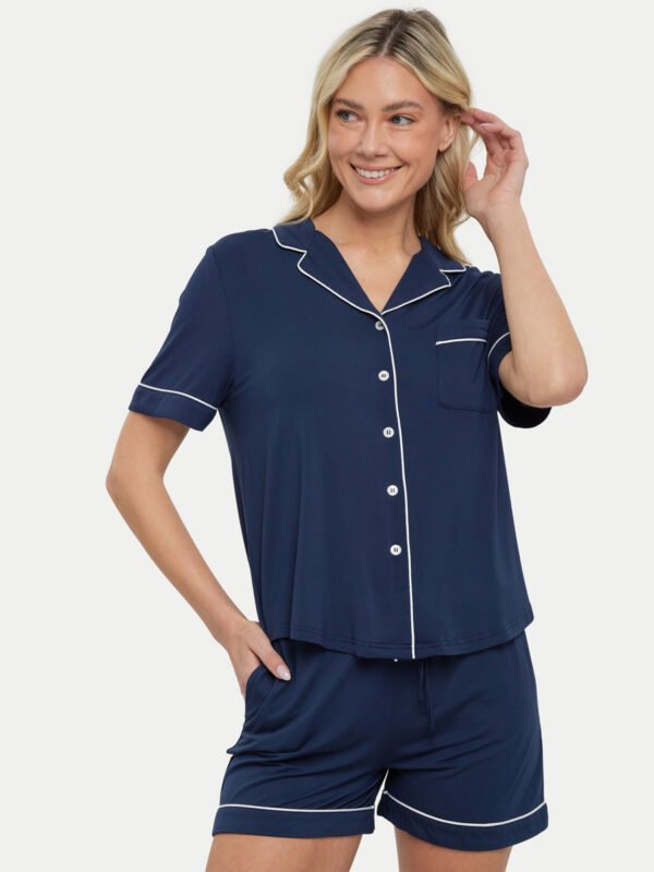 Short Sleeve Bamboo Pajama Set - Image 17