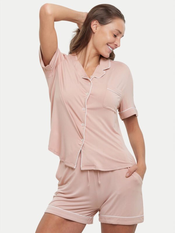 Short Sleeve Bamboo Pajama Set - Image 67