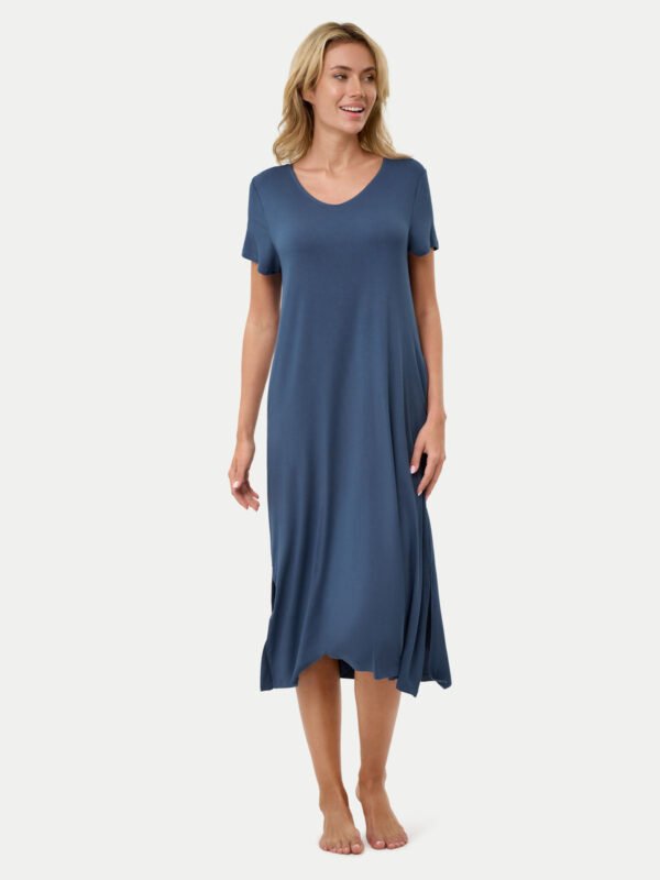 Short Sleeve Long Bamboo Sleepshirt - Image 42