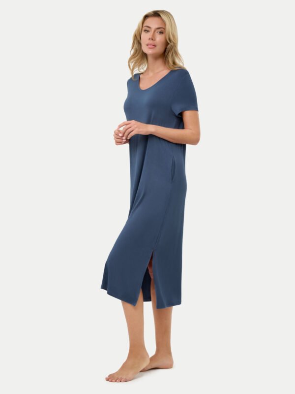 Short Sleeve Long Bamboo Sleepshirt - Image 43