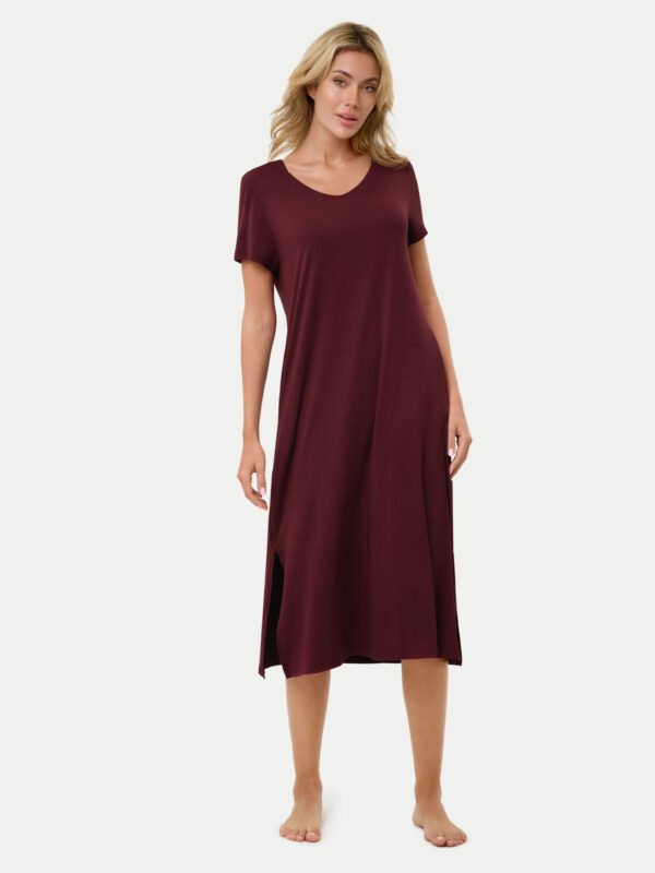 Short Sleeve Long Bamboo Sleepshirt - Image 22
