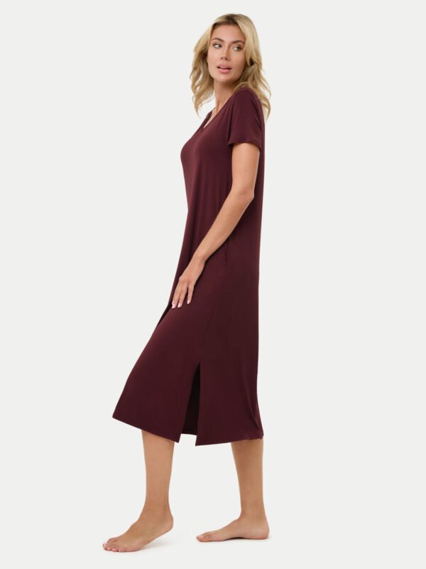 Short Sleeve Long Bamboo Sleepshirt - Image 24