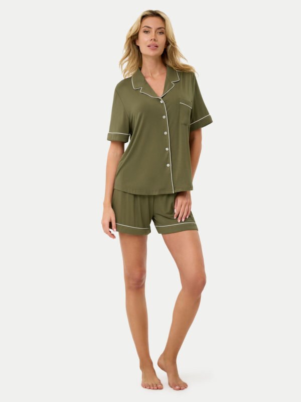 Short Sleeve Bamboo Pajama Set - Image 46