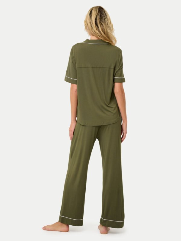 Short Sleeve Bamboo Pajama Set with Pants - Image 46