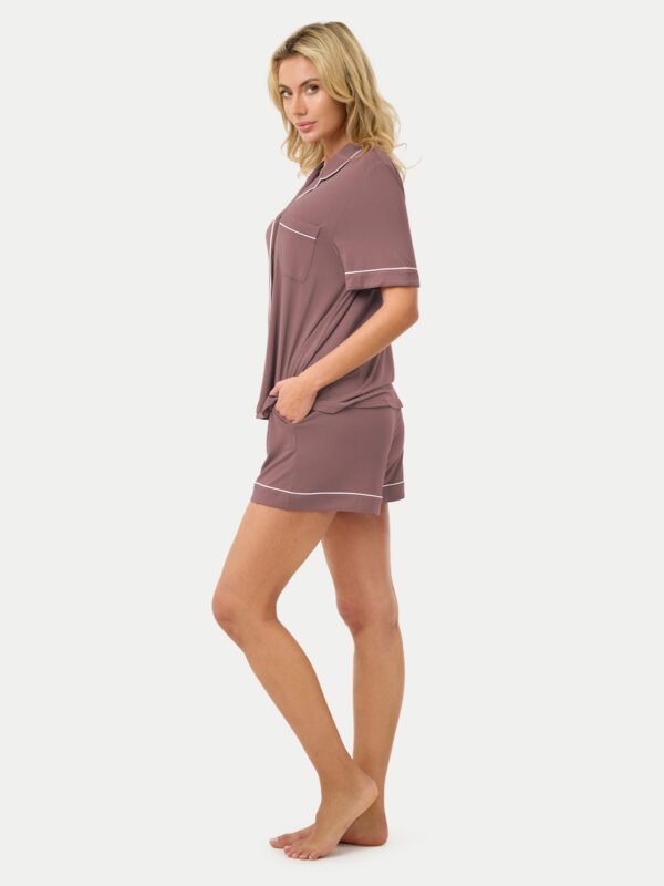 Short Sleeve Bamboo Pajama Set - Image 59