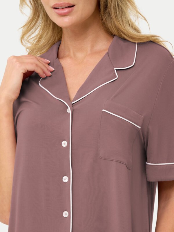 Short Sleeve Bamboo Pajama Set - Image 61