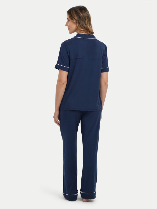 Short Sleeve Bamboo Pajama Set with Pants - Image 21