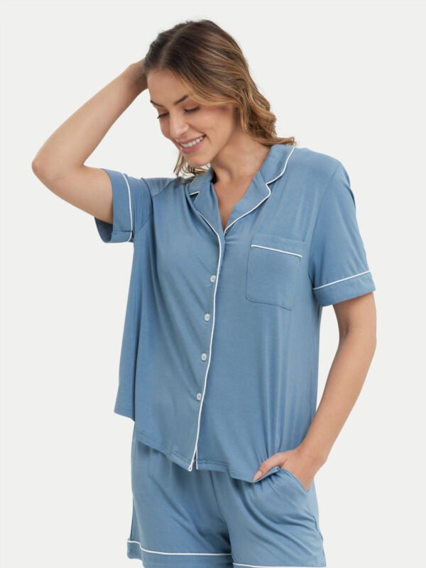 Short Sleeve Bamboo Pajama Set - Image 65