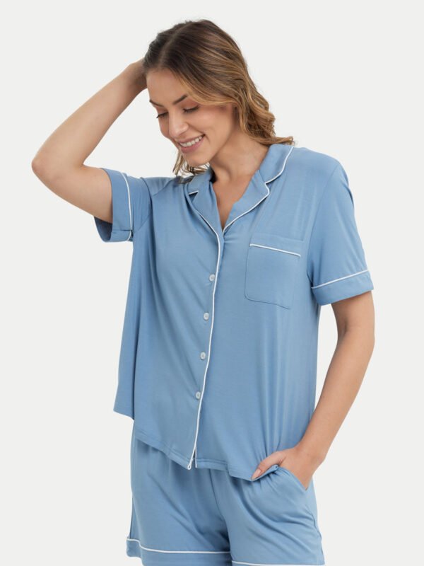 Short Sleeve Bamboo Pajama Shirt - Image 32