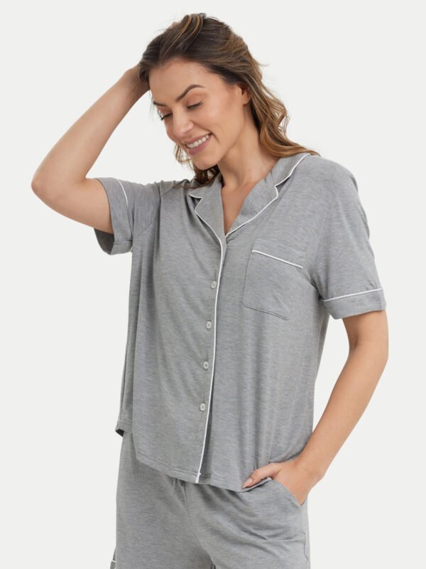 Short Sleeve Bamboo Pajama Set - Image 12