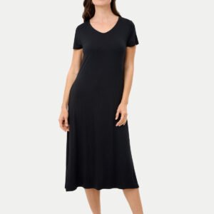 Short Sleeve Long Bamboo Sleepshirt
