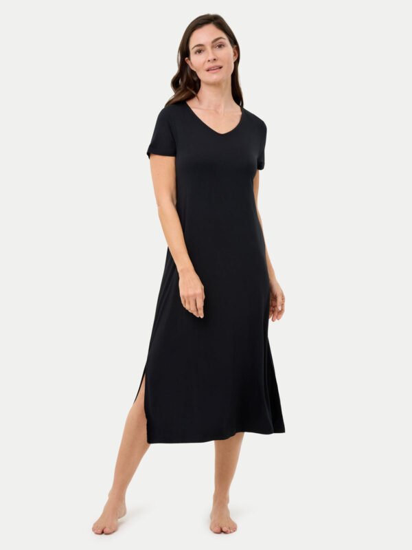 Short Sleeve Long Bamboo Sleepshirt - Image 2