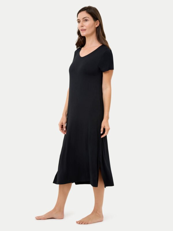 Short Sleeve Long Bamboo Sleepshirt - Image 3