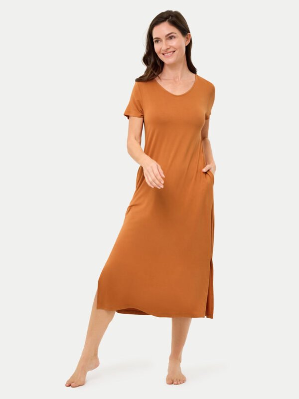 Short Sleeve Long Bamboo Sleepshirt - Image 47