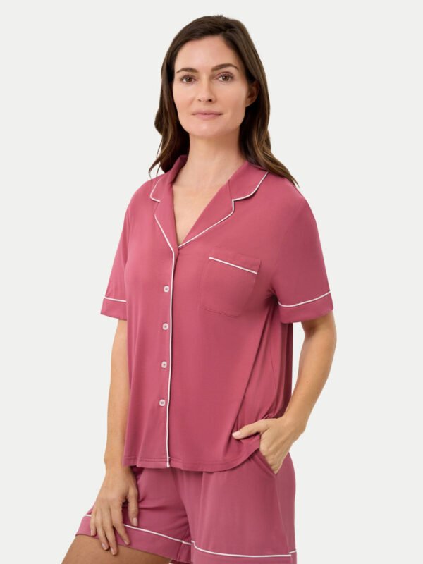 Short Sleeve Bamboo Pajama Set - Image 27